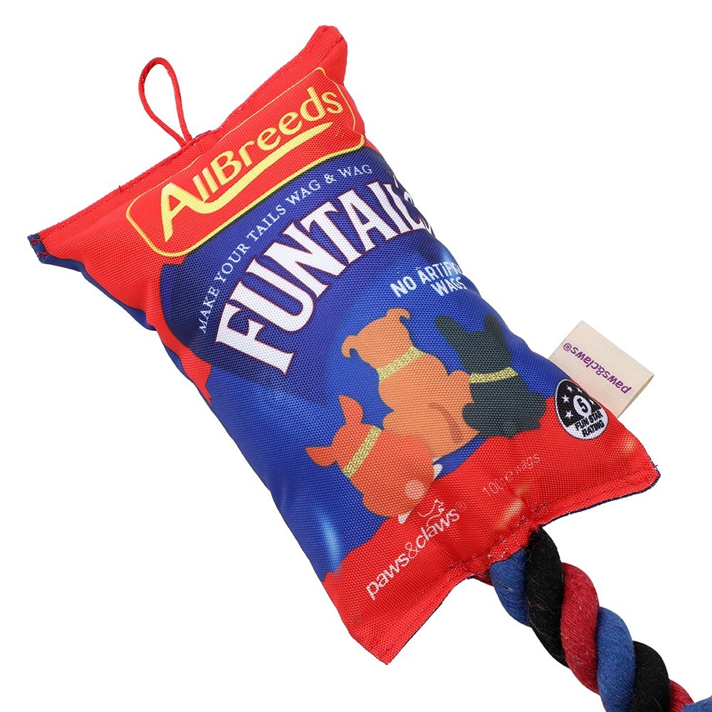 Paws And Claws Funtails Lollies Snacks Oxford Tugger W/ Rope 39X21X13Cm