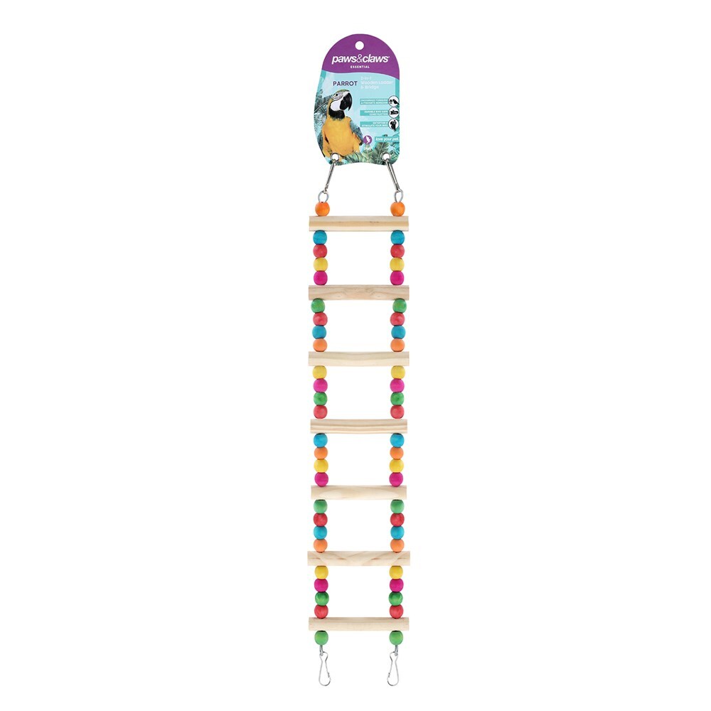 Paws And Claws Parrot Wooden Ladder 54X10Cm