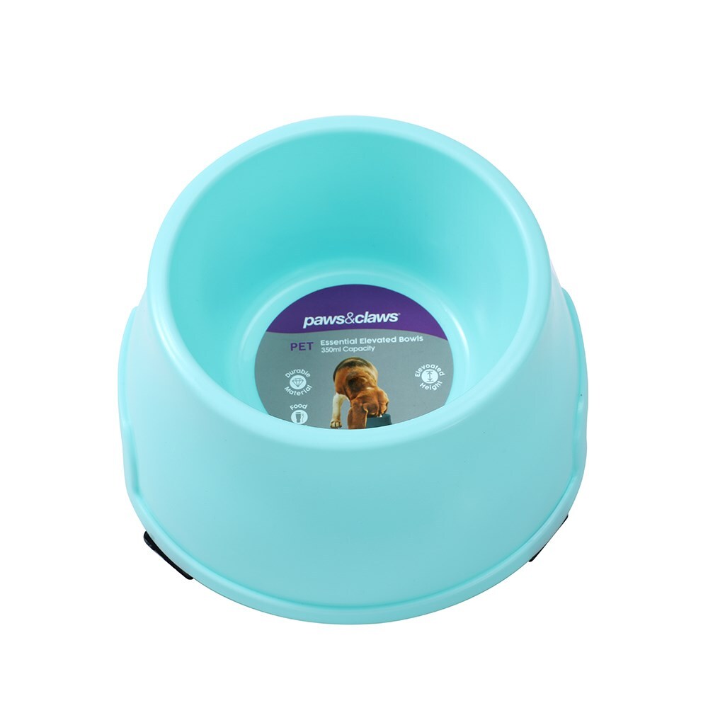 Paws &amp; Claws Pet Essentials 350ml/16cm Elevated Bowl Small - Assorted