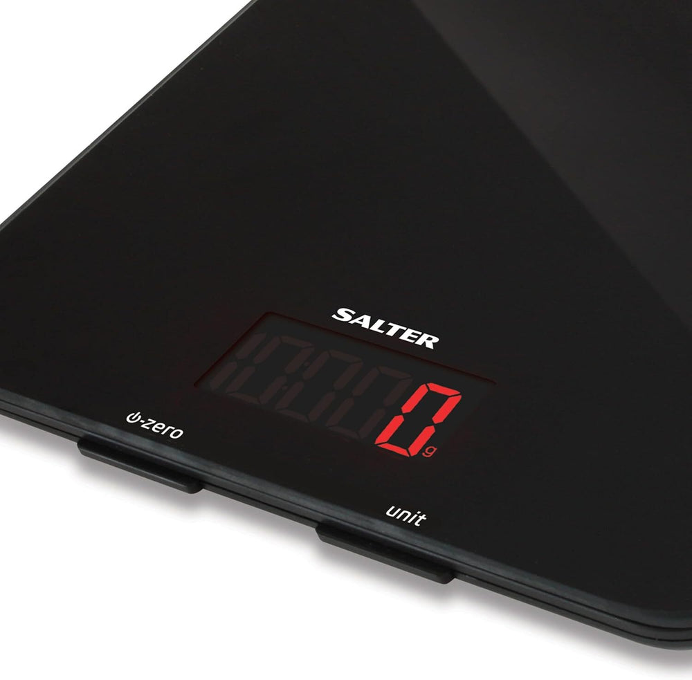 Salter 10kg Glass Electronic Digital Kitchen Scale - Black