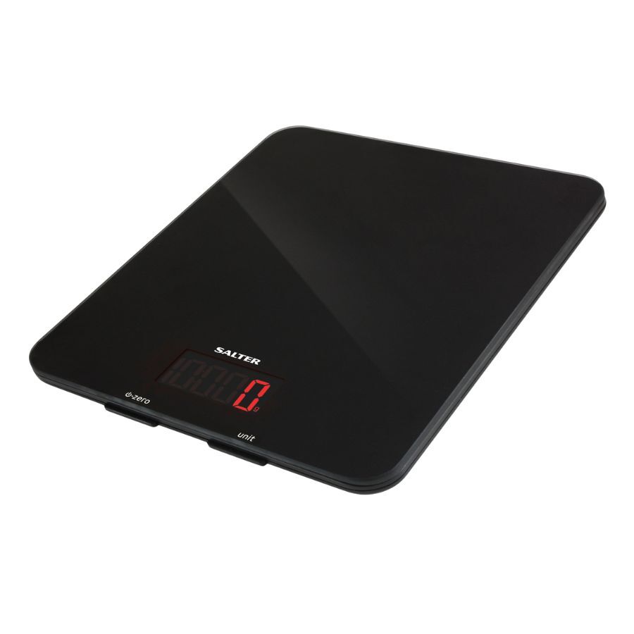 Salter 10kg Glass Electronic Digital Kitchen Scale - Black