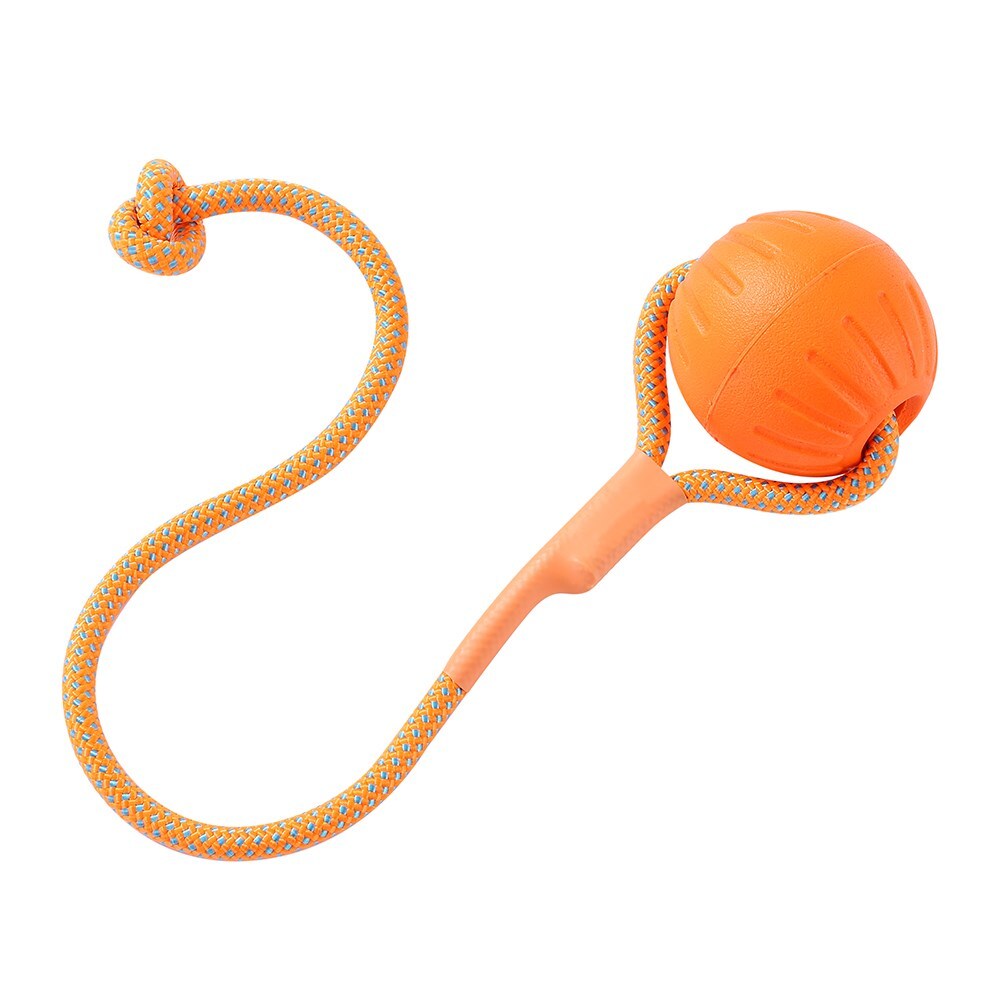 Paws &amp; Claws Fetch N&#39; Play Pet Dog Ball Rope Tugger 6cm Orange