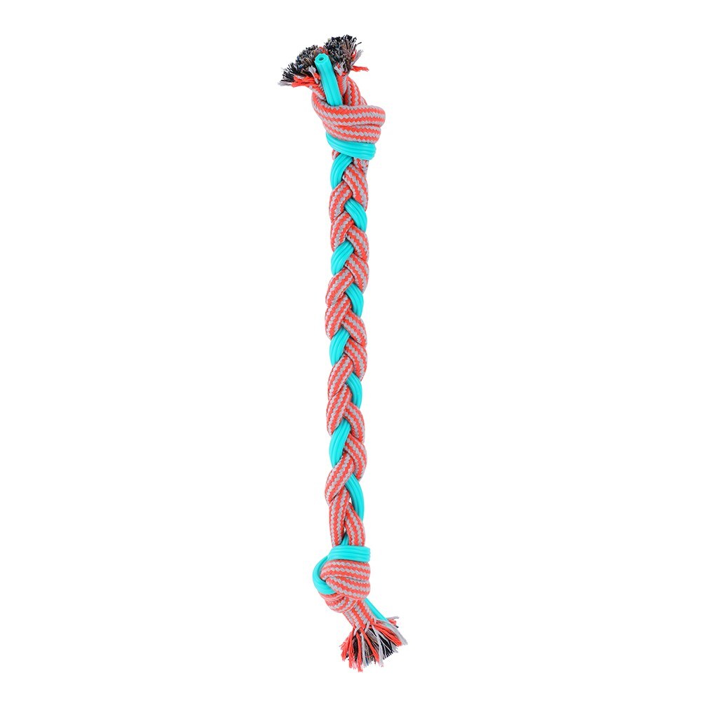 Paws And Claws 50x4x4cm Stretch &amp; Fetch Rubber/Braided Rope Plaited Tugger Dog/Pet Toy
