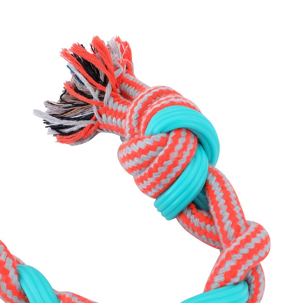 Paws And Claws 50x4x4cm Stretch &amp; Fetch Rubber/Braided Rope Plaited Tugger Dog/Pet Toy