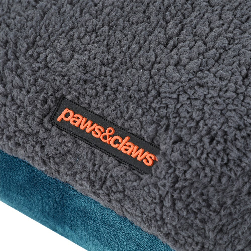Paws &amp; Claws 90x70cm Primo Plush Mattress Medium - Charcoal/Blue