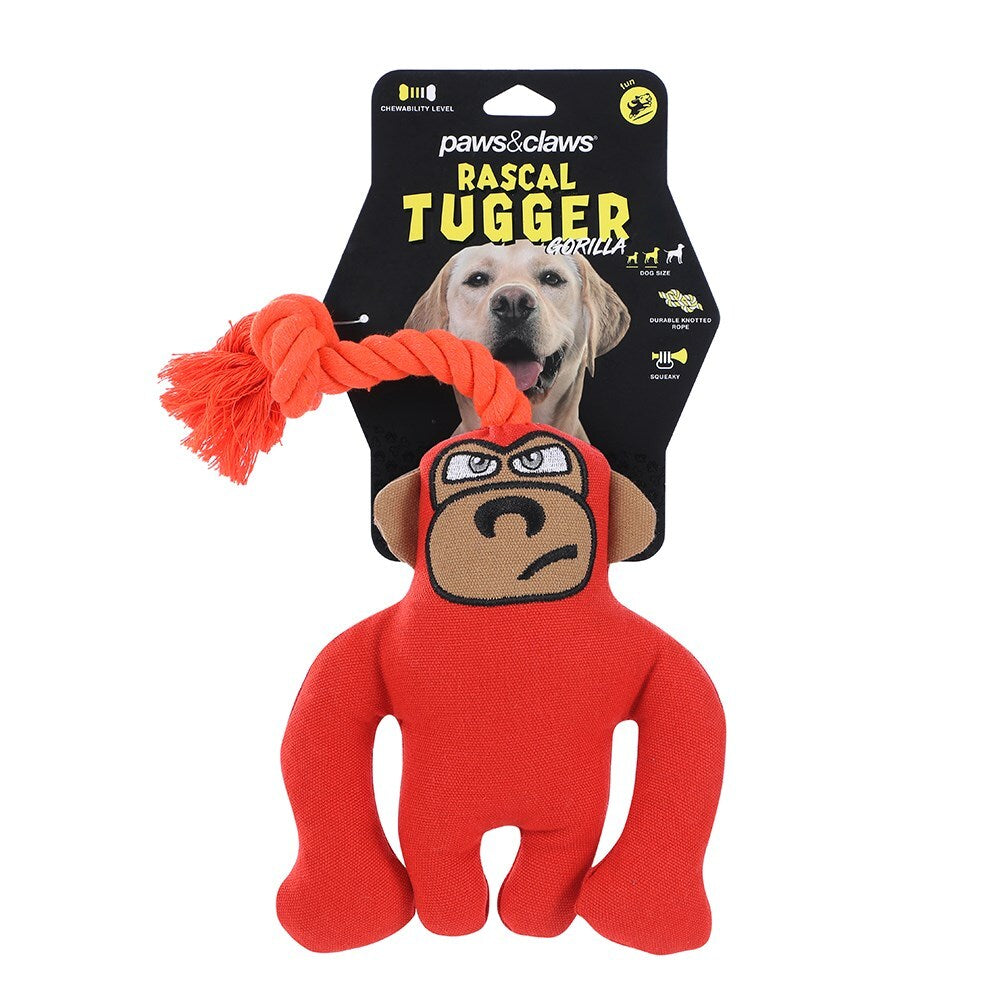 Paws &amp; Claws Pet/Dog 36x7cm Rascal Tugger Dog Plush Toy - Gorilla