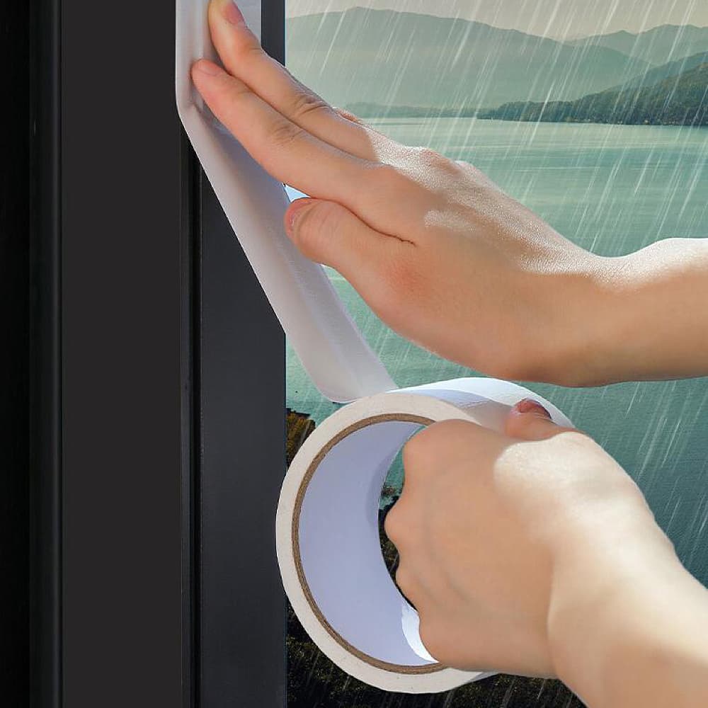 Fasola Window and Door Weather Sealing Tape Stripping Door Seal Strip White 10m X 2Pack