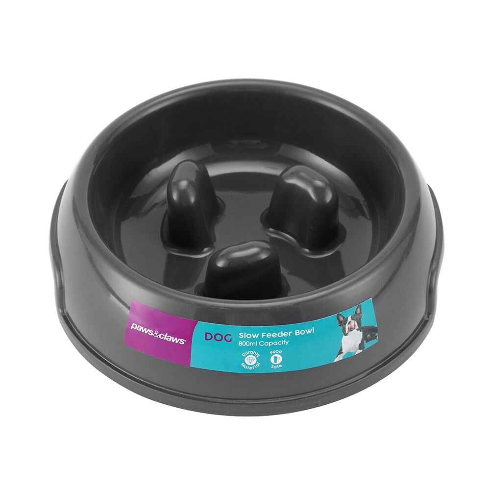 Paws &amp; Claws Slow Feeder Pet Dog Bowl 18.5x14x5cm