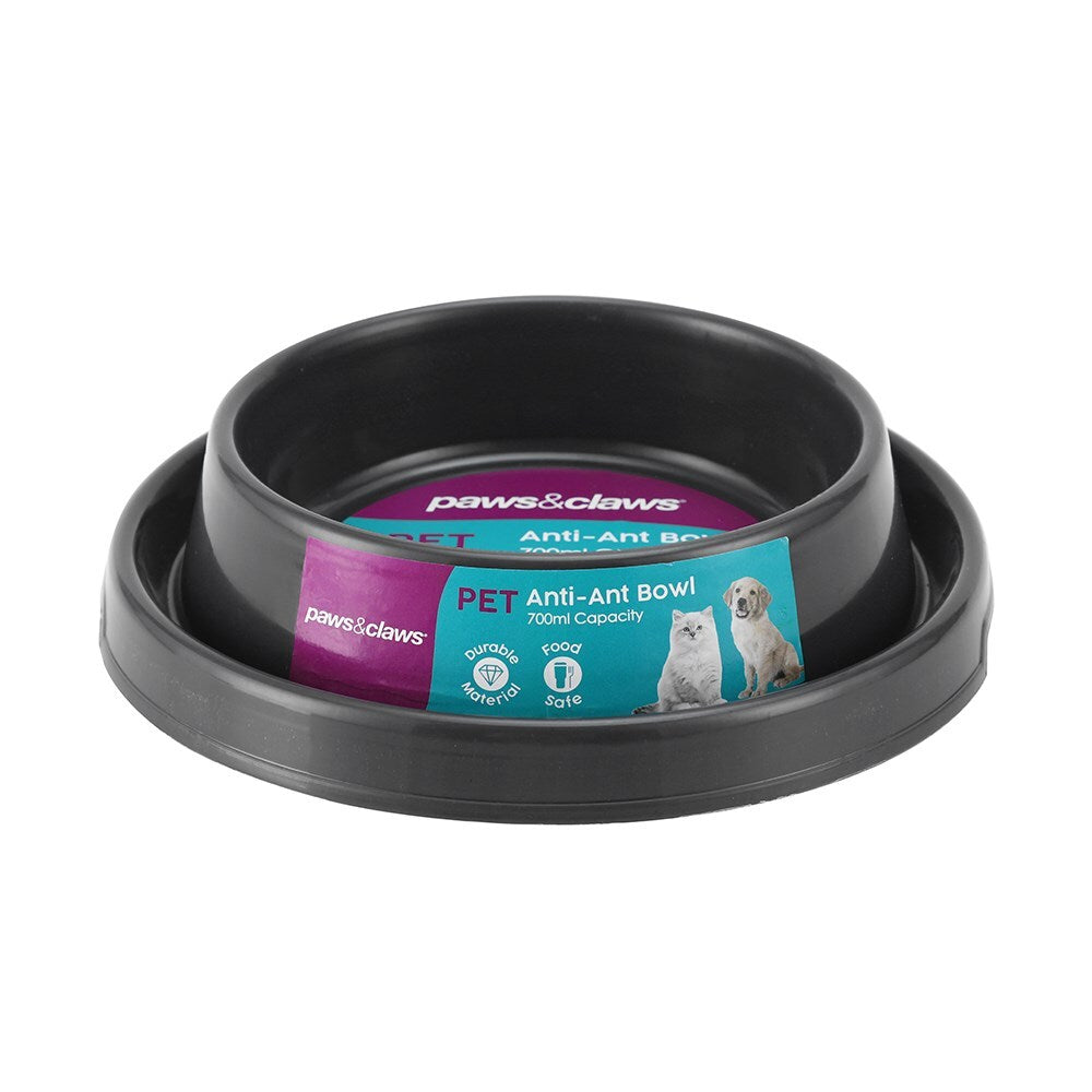 Paws &amp; Claws Anti-Ant Pet Dog Bowl 22.5x16.5x5.5cm Dark Grey