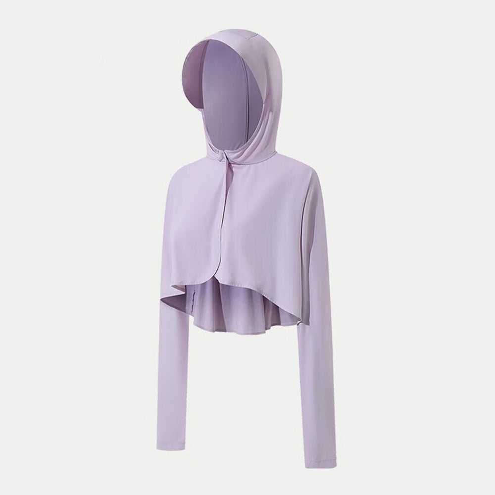 Ubras Shawl Hooded Sun Protection Clothing in Purple for Outdoor Size S X1pack