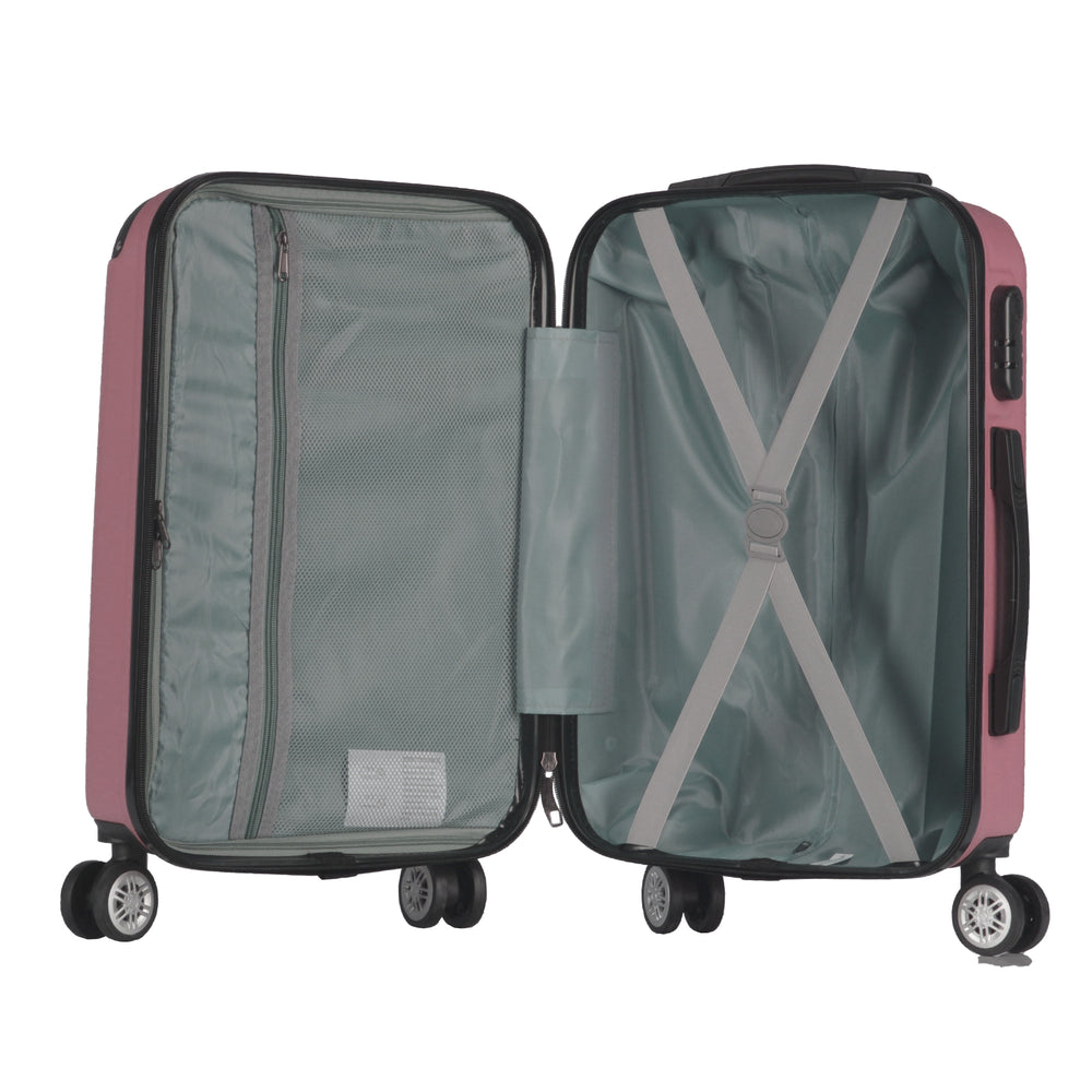 Milano Premium 3pc ABS Luggage Suitcase Luxury Hard Case Shockproof Travel Set 3 Piece Rose Gold