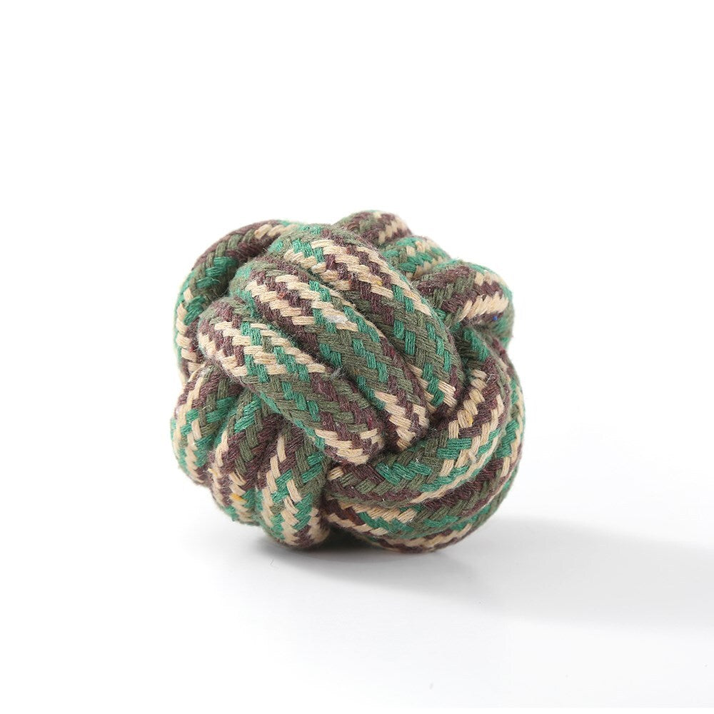 Paws &amp; Claws Military 6cm Knotted Rope Ball Toy Assorted