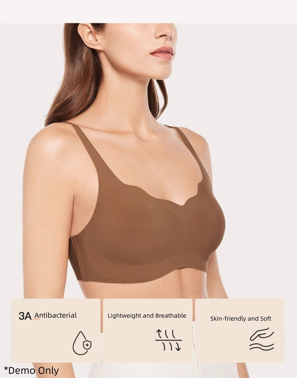 Ubras Adjustable Strap Tank Supportive Comfort Wireless Push Up Shaping Bralette Bra in Nude One Size X1pack