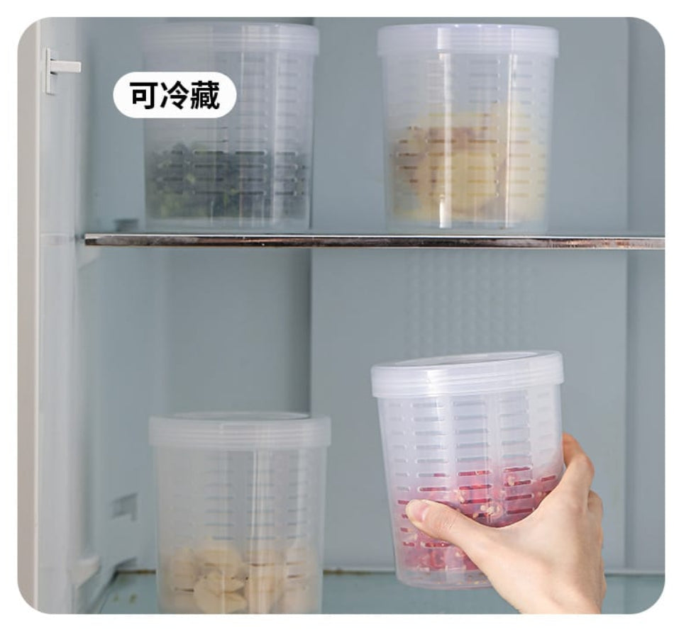 Fasola Fruit &amp; Veggie Snack Pot Airtight Fruit Storage Containers Salad Storage Cup 800ml 4Pack