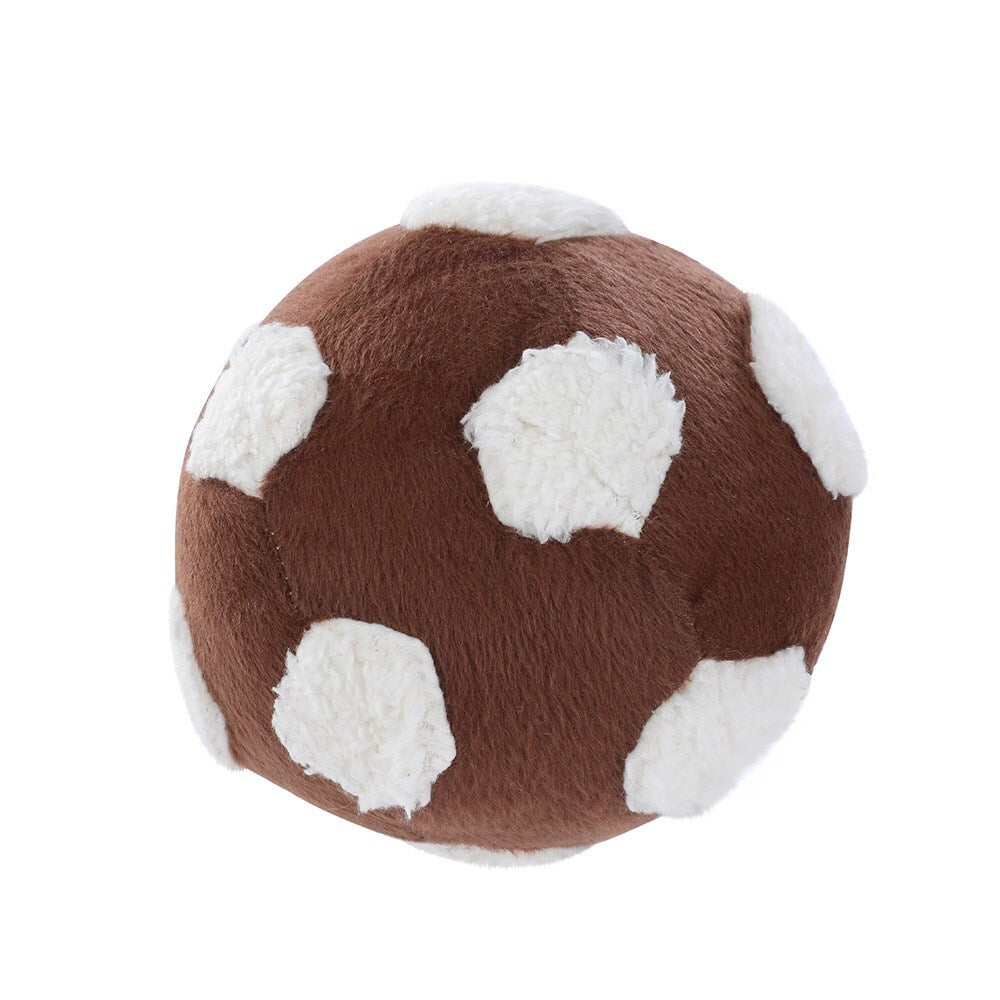 Paws &amp; Claws Plush Soccer Pet Dog Ball Squeaker Toy Assorted