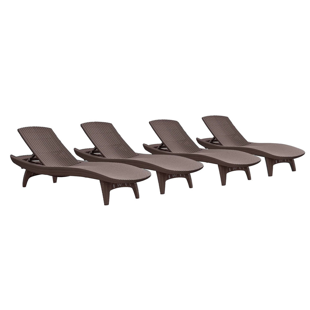 Keter Pacific Sun Loungers Brown - 4 Pack