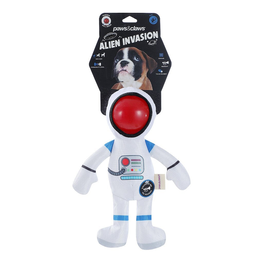 Paws &amp; Claws Alien Invasion Pet Dog Toy Astronaut 30x14x8cm