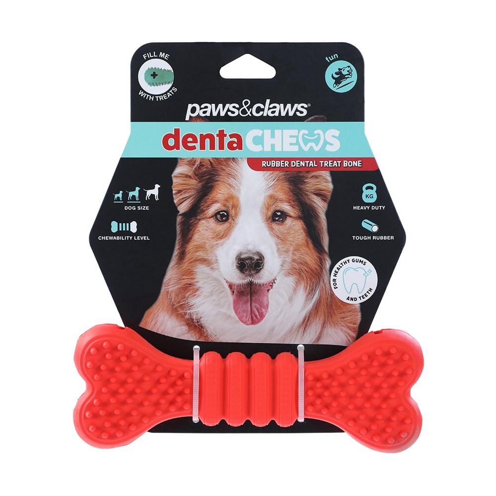 Paws And Claws 17x6.1x3.7cm Denta Chews Teeth Cleaning Treat Bone Dog/Pet Toy