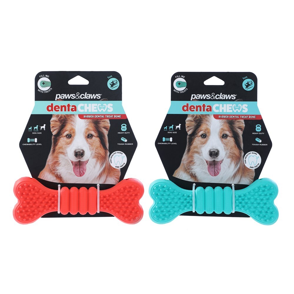 Paws And Claws 17x6.1x3.7cm Denta Chews Teeth Cleaning Treat Bone Dog/Pet Toy