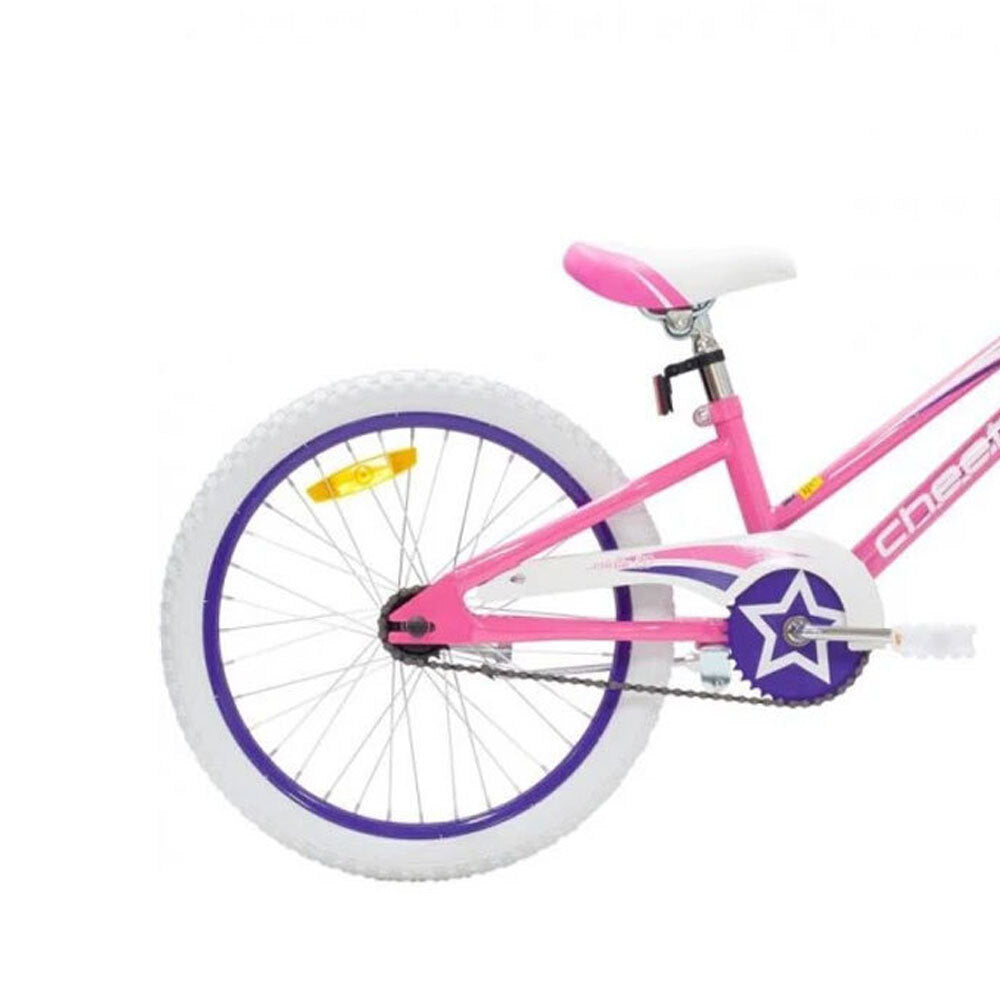 Cheetah Estella Girls 20 Inch Bike Gloss Pink/White/Purple 5-8y