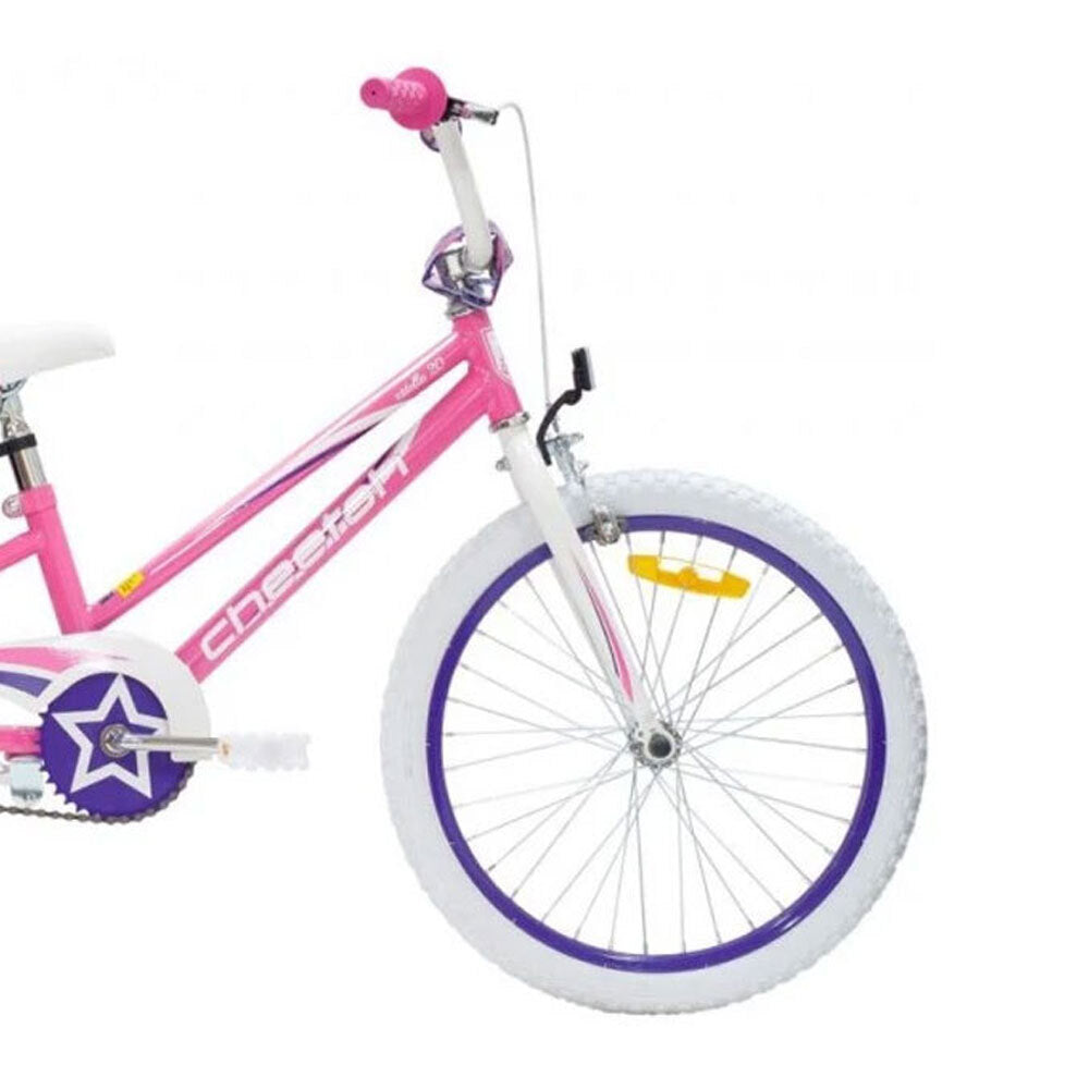 Cheetah Estella Girls 20 Inch Bike Gloss Pink/White/Purple 5-8y