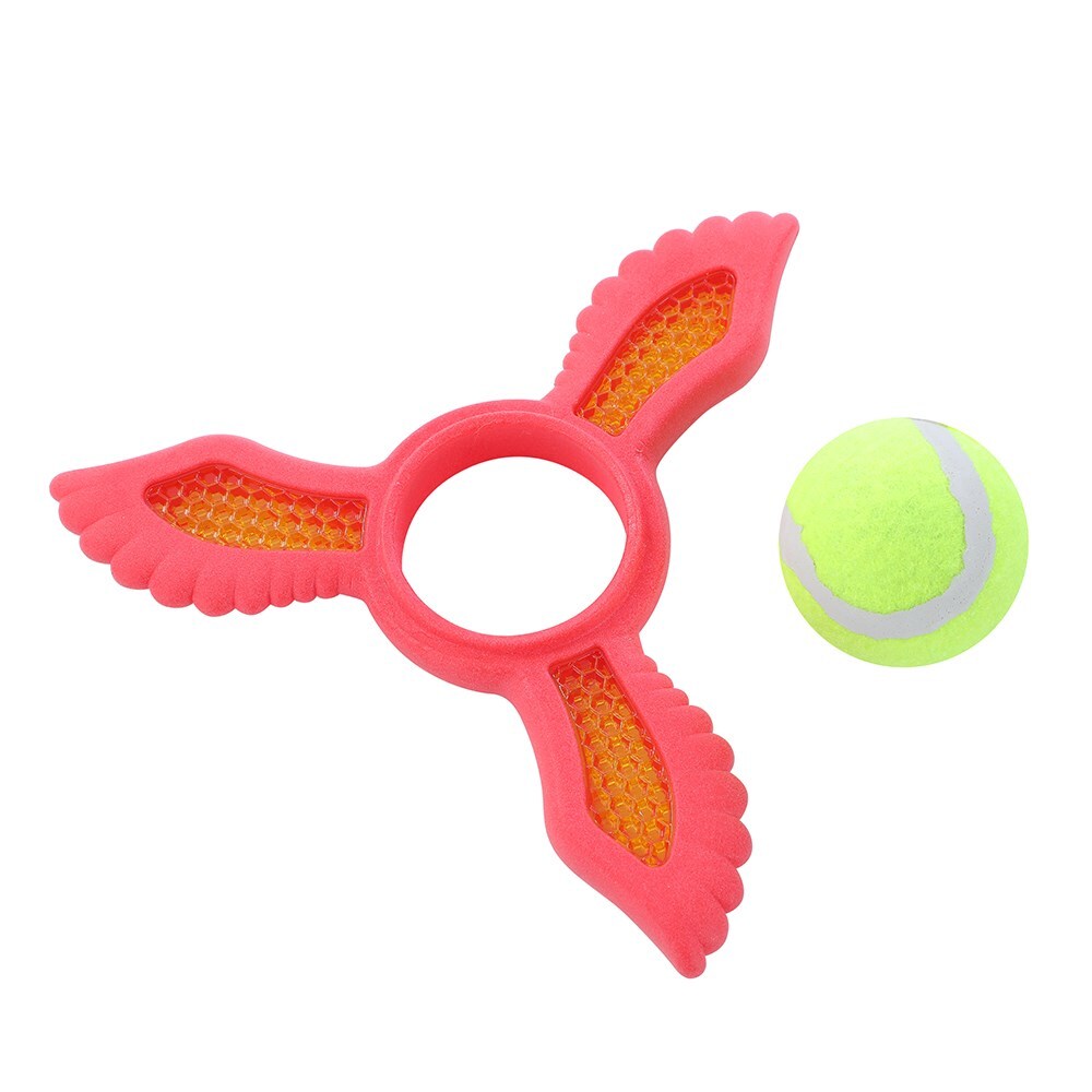 Paws &amp; Claws 21.9x19.5x6cm Fetch Flyer Foam Dart w/ Tennis Ball Dog/Pet Toy Red