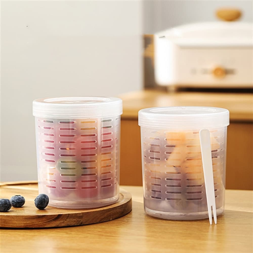 Fasola Fruit &amp; Veggie Snack Pot Airtight Fruit Storage Containers Salad Storage Cup 800ml 4Pack