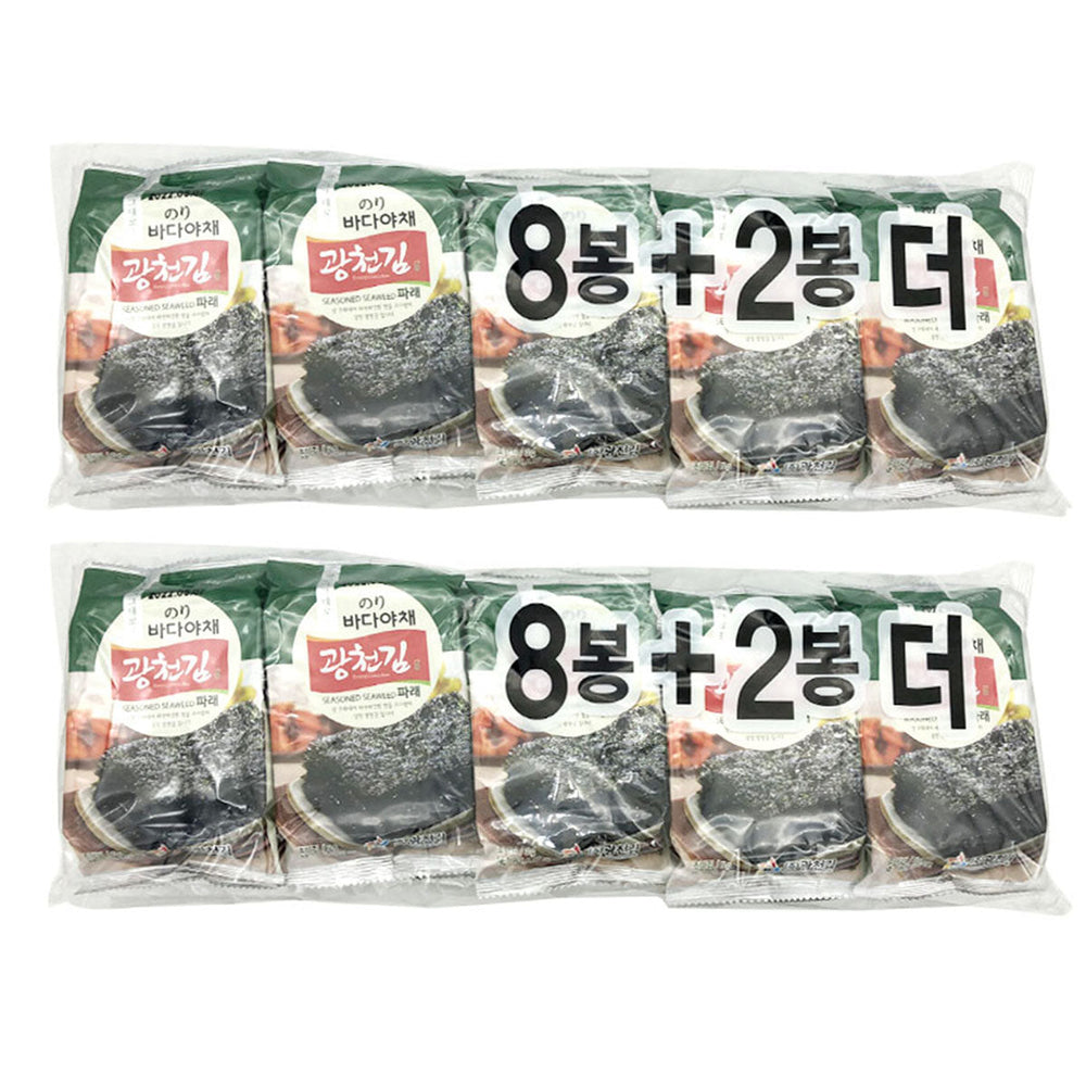 KCK Korean Seaweed Snack Nori Sheets 5gX10pcs X2Pack