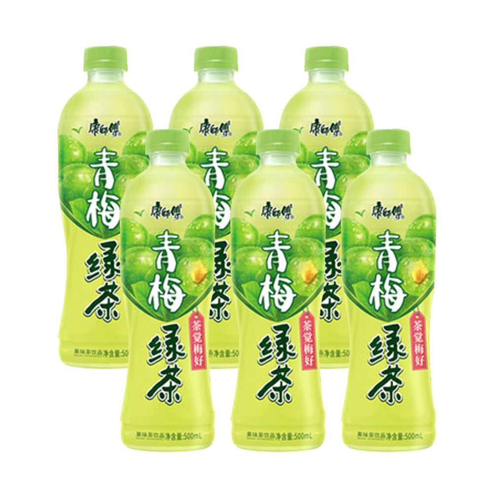 Master Kong Green Tea with Plum Flavor Bottled Fruit Tea Beverage 500mlX6Pack