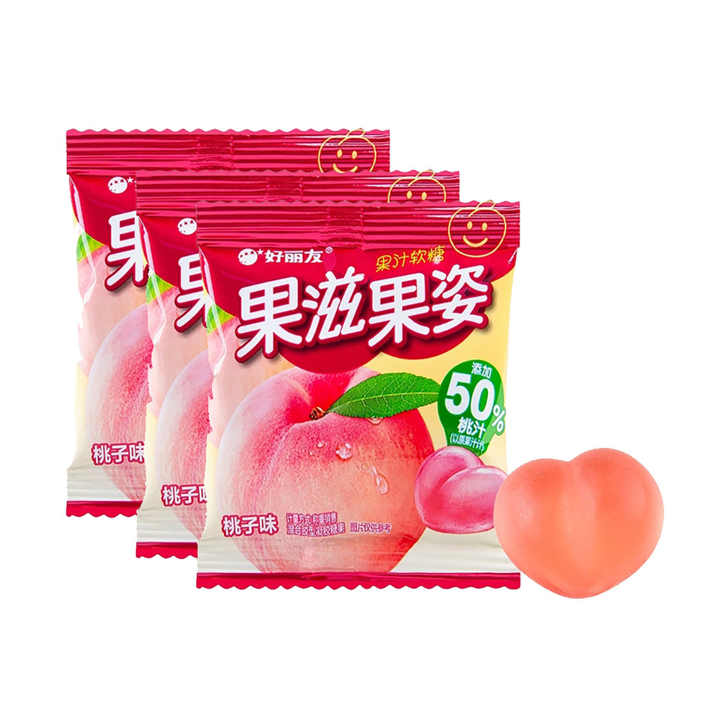 Orion Fruit Juice Gummies Peach Flavore 60g X3pack