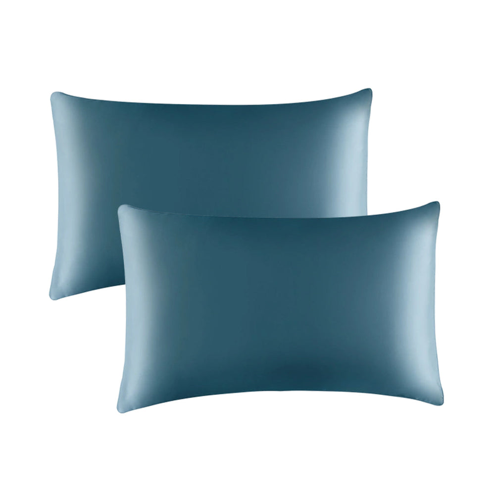 Lifease Queen Soft and Smooth 100% Silk Pillowcase for Hair and Skin Health Blue 1 Piece X 2Pack