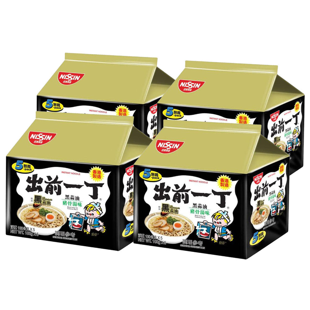 Nissin Izumi Ichidashi Black Garlic Oil Pork Bone Soup Flavor 100g*5 bags Pack X4Pack