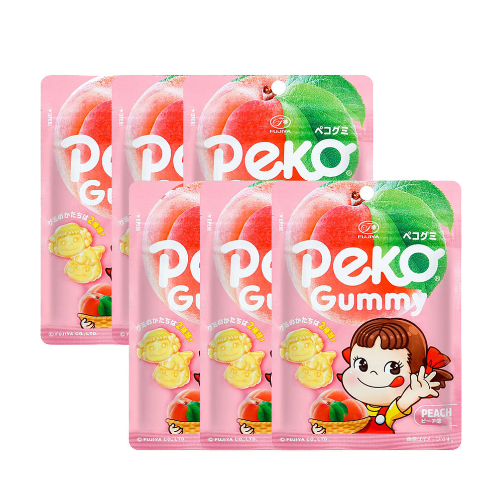 Fujiya Peach Flavor Gummy Candy 50g X6Pack