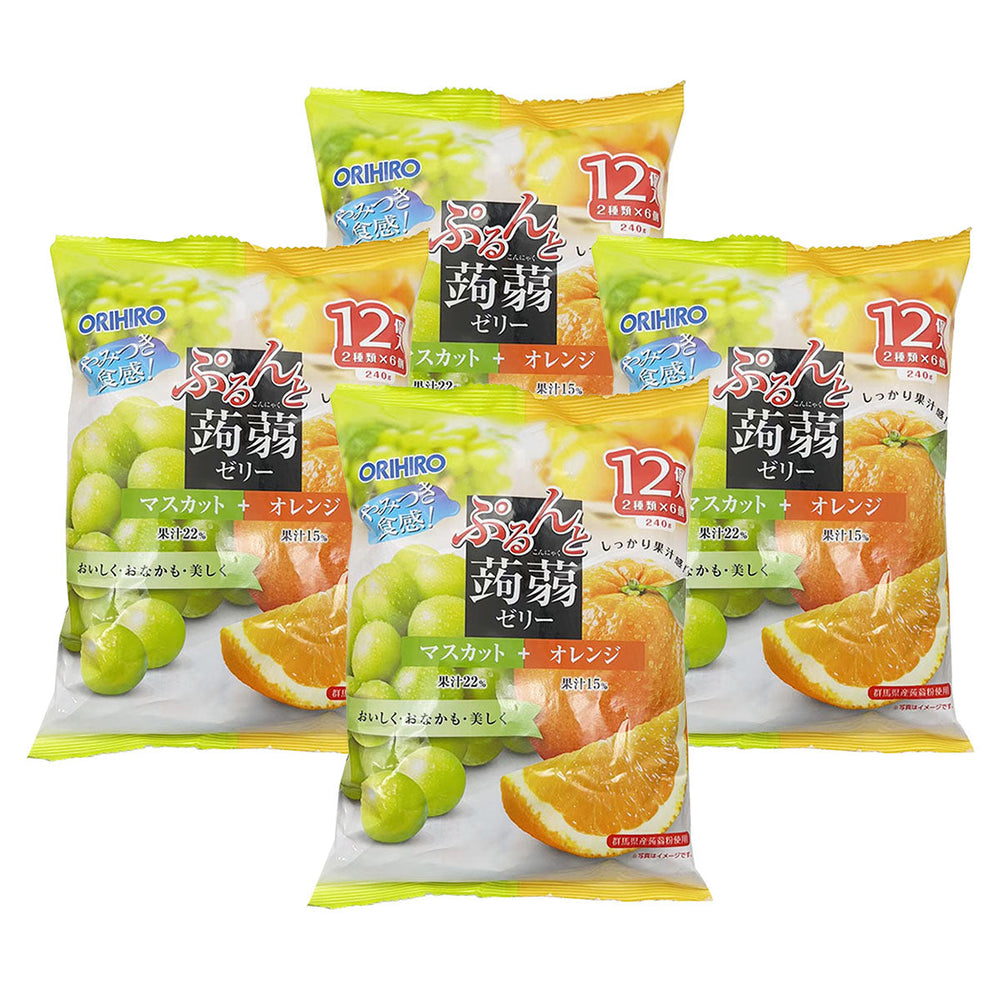 Orihiro Japan Konjac Jelly Aotea Orange Flavor 12pcs 240gX4Pack