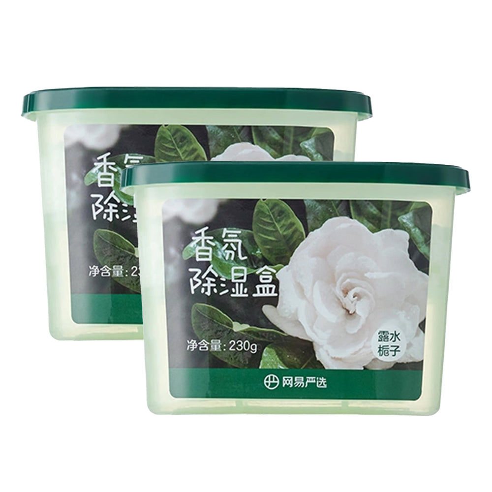 Lifease Fragrance Anti-Mold Dehumidifier Box Moisture Absorber Box Odor Eliminator Dewy Gardenia Scent 230g X 2Pack