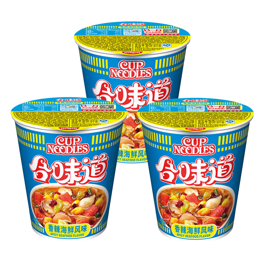 Nissin Cup Noodles Spicy Seafood Flavor Cup Noodles 74gX3pack