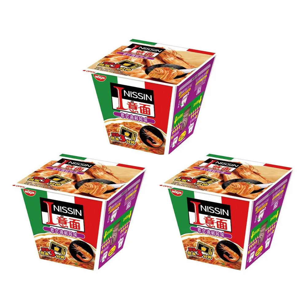 Nissin Italian Pasta Spaghetti Seafood Flavor Noodles 95gX3Pack