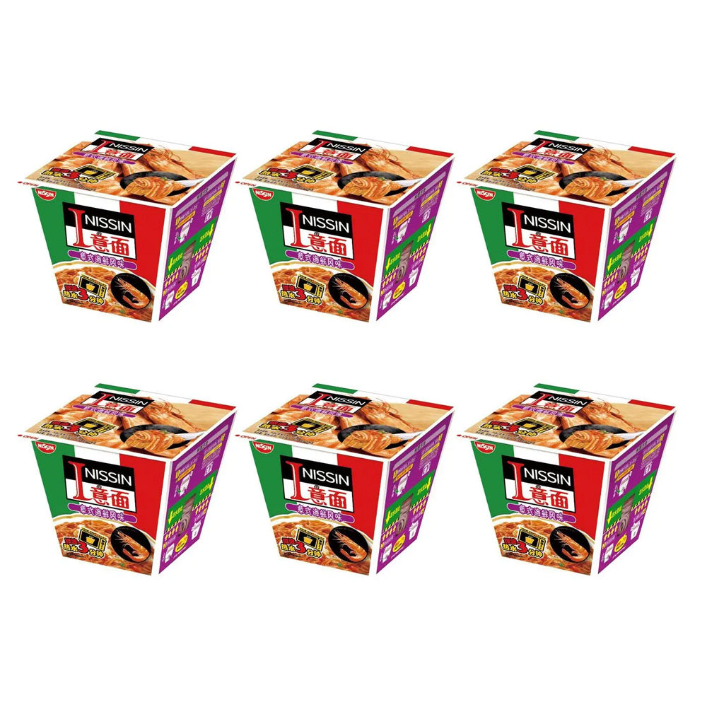 Nissin Italian Pasta Spaghetti Seafood Flavor Noodles 95gX6Pack