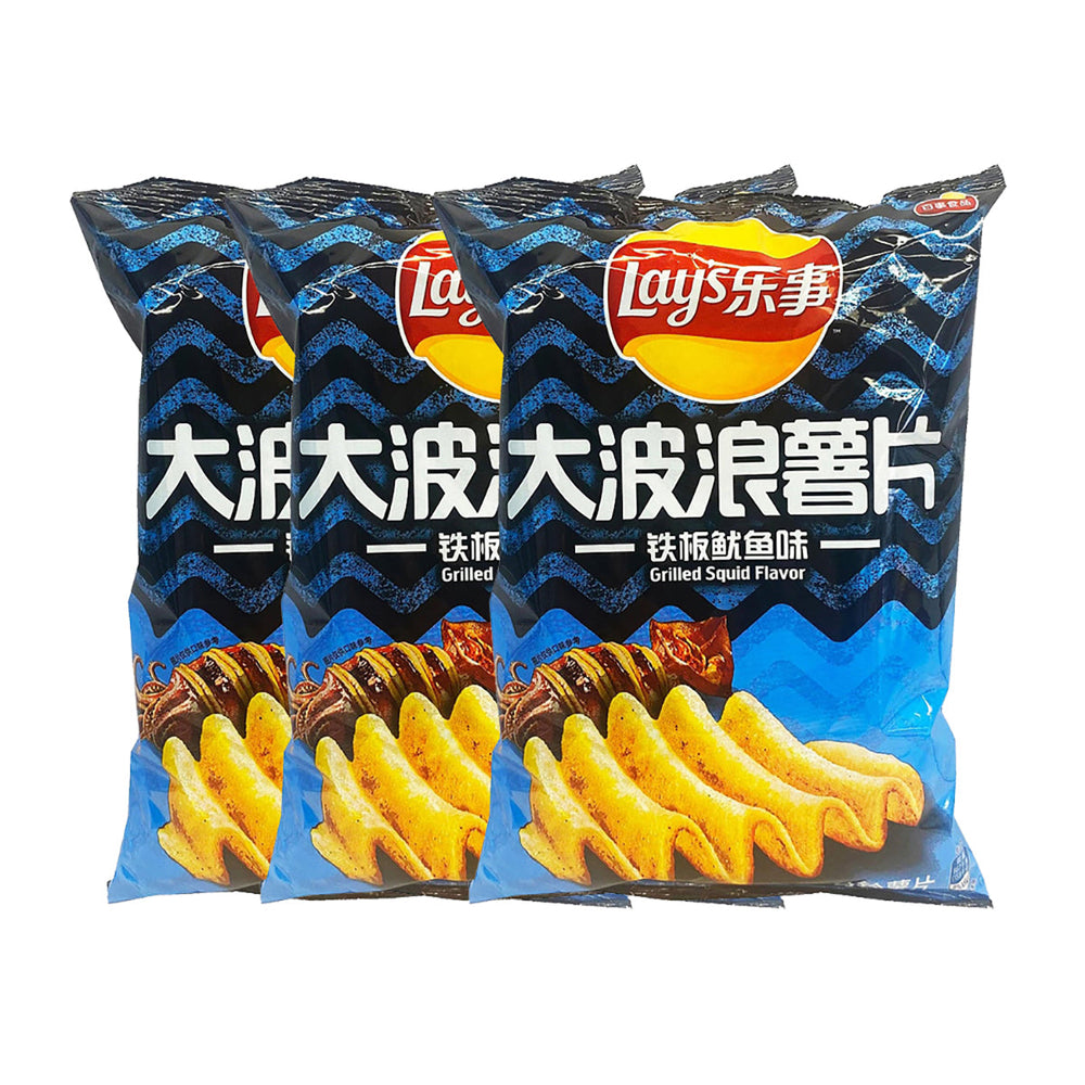 Lay&#39;s Big Wave Potato Chips Teppan Squid Flavor 70g X3pack