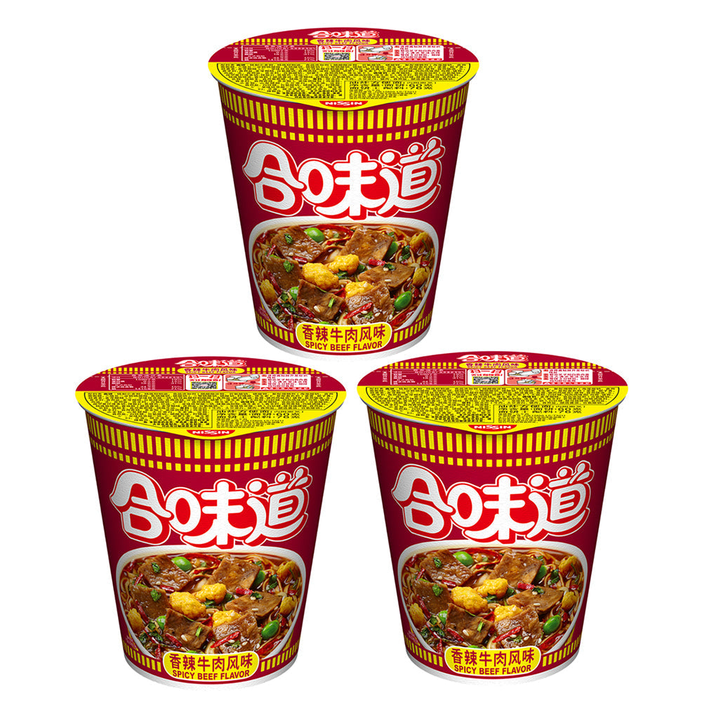 Nissin Cup Noodles Spicy Beef Flavor Ramen Noodle 76gX3Pack