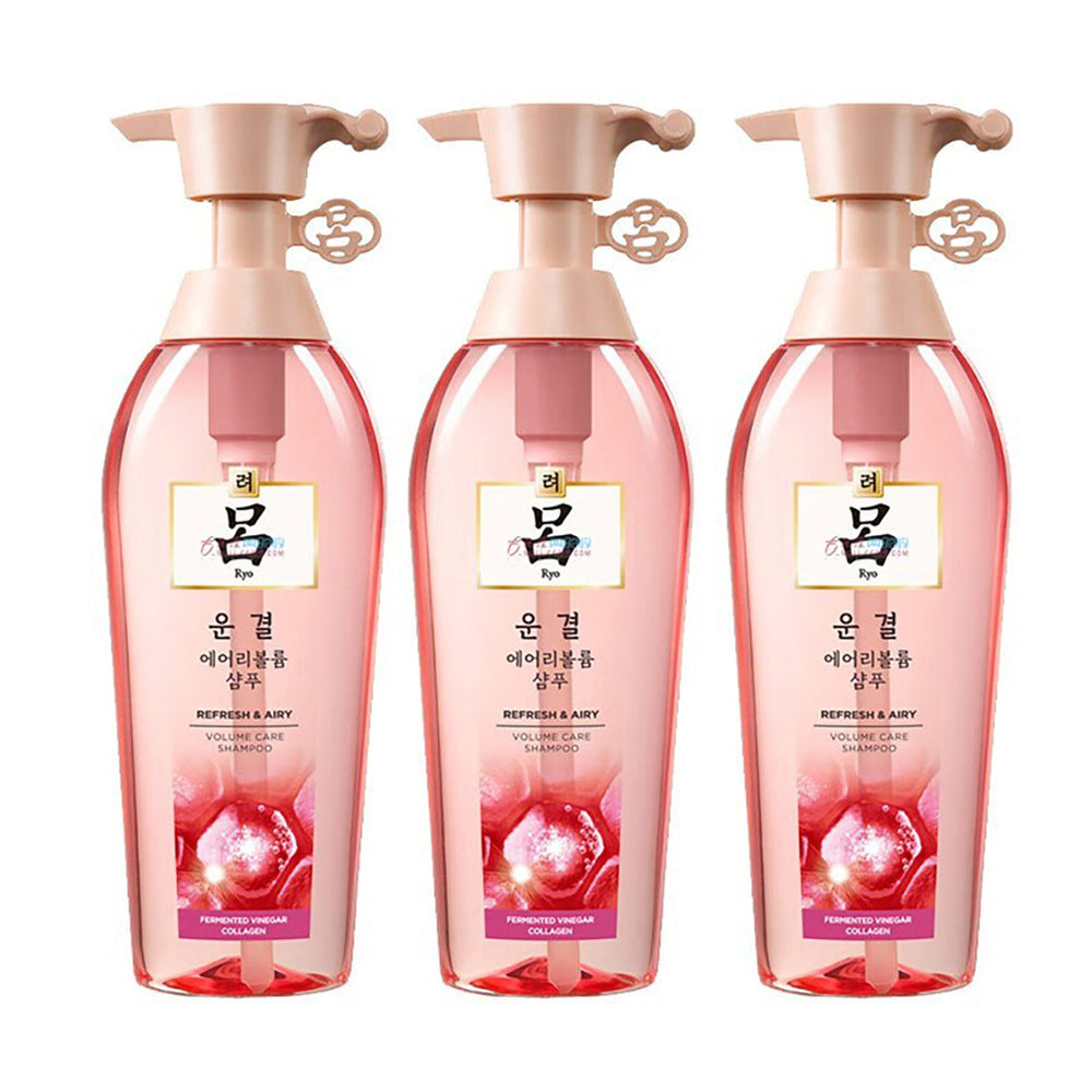 Ryo Pink Fresh Ferment Haircare Volumizing Shampoo for Thin and Oil Hair  400ml X3Pack
