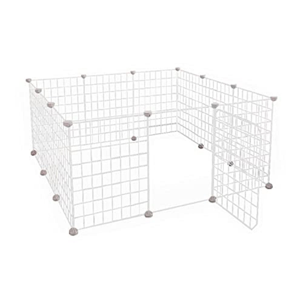 Floofi Multifunctional Aluminium Easy Assembly Small Pet Playpen White