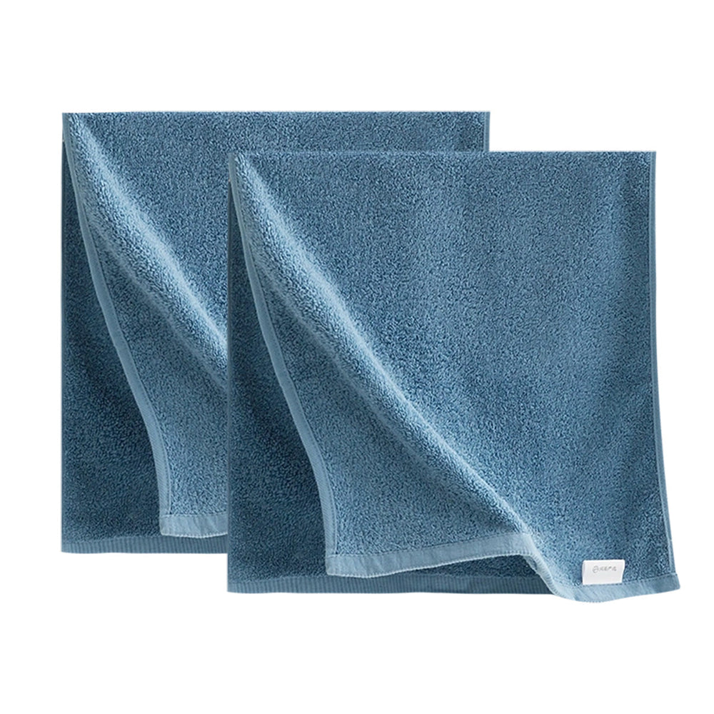 Lifease 100% Cotton Soft Absorbent Towels for Bathroom Hand Towel 32x70cm Blue X 2Pack