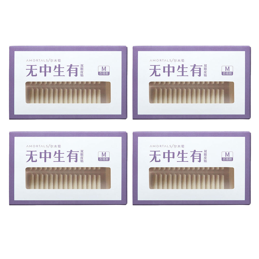 Amortals M Size Waterproof Invisible Double Eyelid Tape Sticker Natural Fiber Eyelid Lifter Strips 4Pack