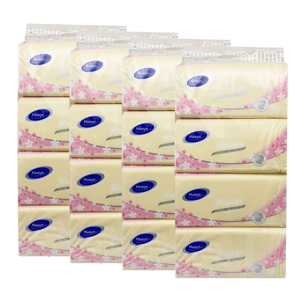 Huaye Pull-out  Paper Tissue Yellow  Package 2 Ply 180pcs 4bags X4Pack