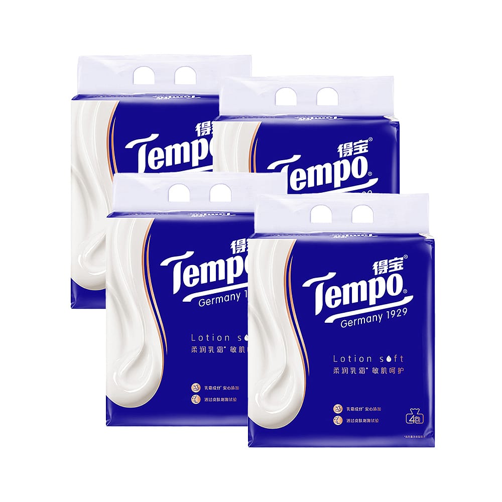 Tempo Creamy Soft Sensitive Facial Tissues 70 Pulls 4 bags X4Pack