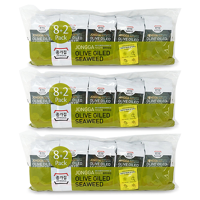 Jongga Olive Oil Seaweed 10pcs X3Pack