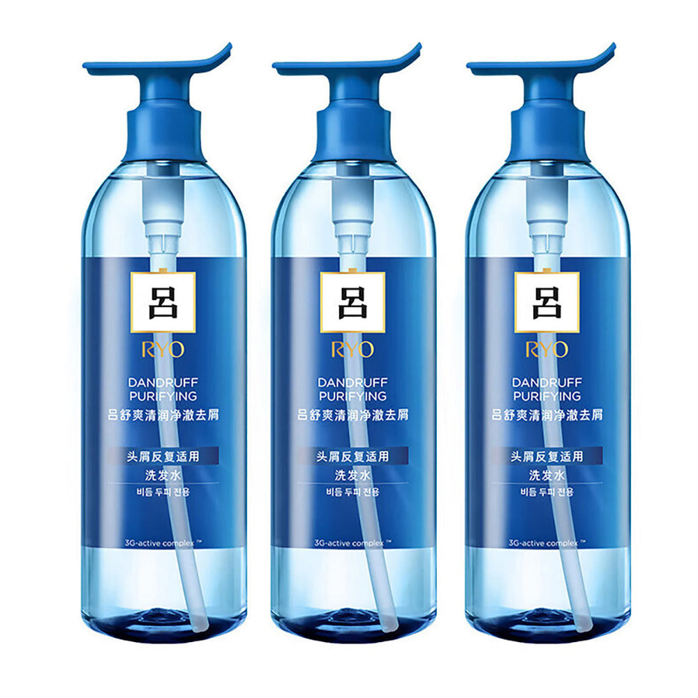 Ryo Blue Refreshing Hydration Scalp Therapy Anti-Dandruff Shampoo 400ml X3Pack