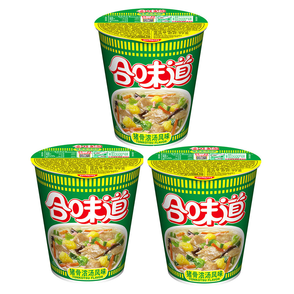 Nissin Heweidao Pork Bone Soup Flavor Ramen Instant Noodle 77gX3Pack