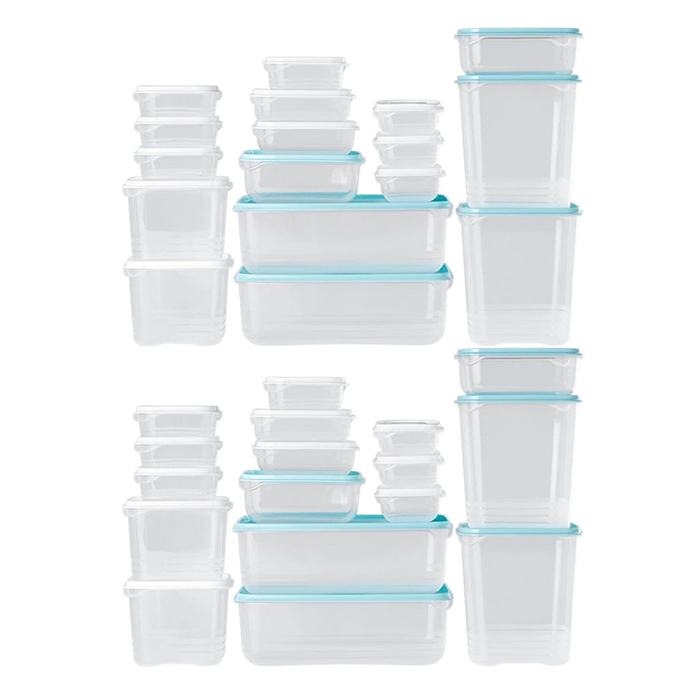 NetEase 17-Piece Transparent Food Storage Container Set with Lids for Kitchen Organization X 2Pack